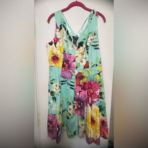 Spense Floral Cotton Cocktail Dress Size 14